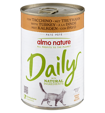 Almo Nature Daily con Tacchino 400 g – Cibo Completo per Gatti Adulti Almo Nature Daily con Tacchino 400 g – Cibo Completo per Gatti Adulti